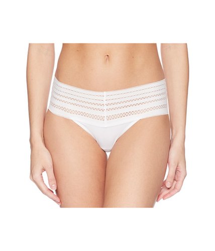 Imbracaminte femei Dkny Intimates classic cotton wide lace trim thong white