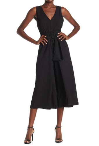 Imbracaminte femei do be tie waist sleeveless culotte jumpsuit black