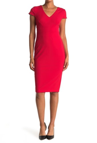 Imbracaminte femei donna morgan cap sleeve fitted crepe dress redred