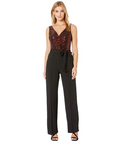Imbracaminte femei donna morgan metallic stretch top with ruched detail and tie jumpsuit black