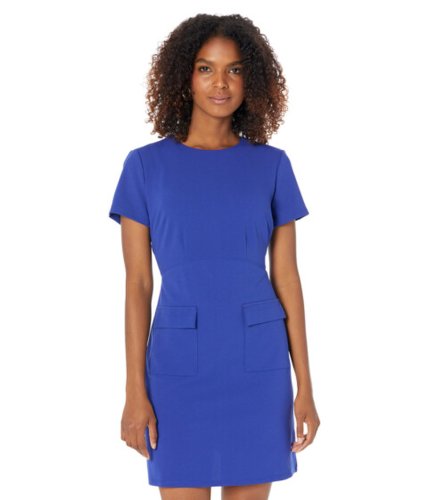 Imbracaminte femei donna morgan mock neck mini dress w patch pockets clema blue