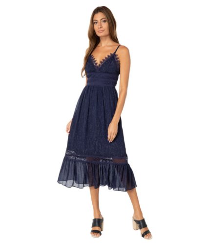 Imbracaminte femei donna morgan shimmer midi dress with lace detail royal navy
