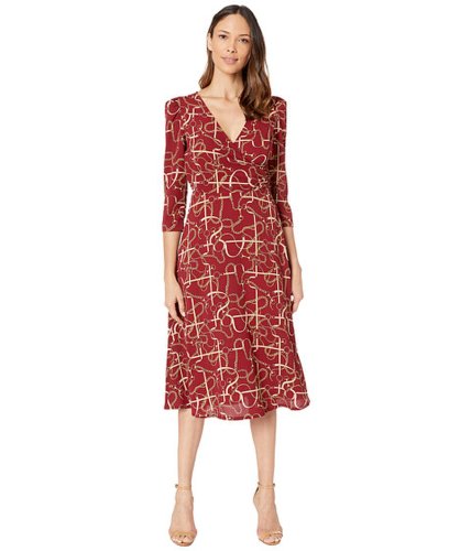 Imbracaminte femei donna morgan status print 34 sleeve lightweight stretch crepe fit and flare dress wine