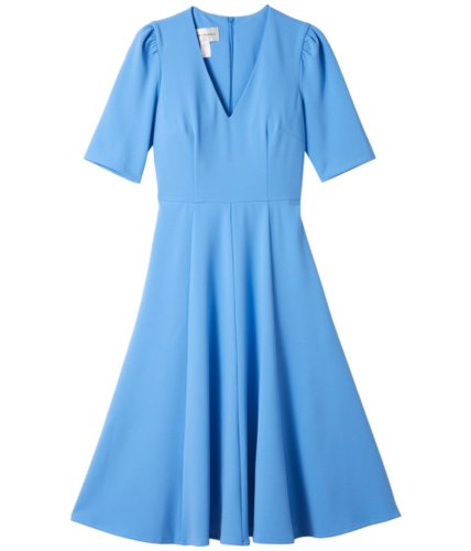Imbracaminte femei donna morgan v-neck fit and flare crepe dress blue bonnet