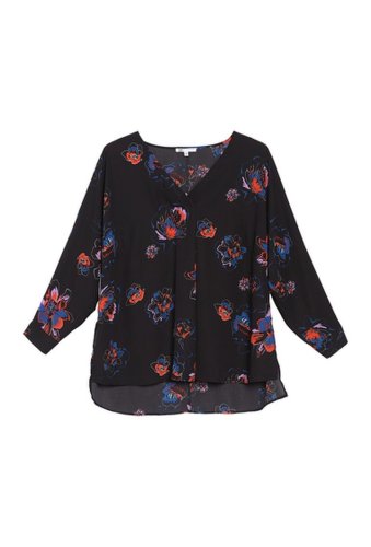 Imbracaminte femei dr2 by daniel rainn dolman sleeve patterned blouse plus size black
