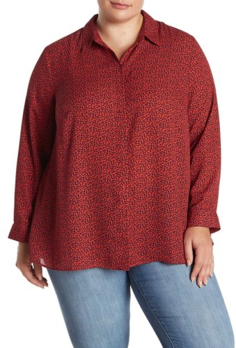 Imbracaminte femei dr2 by daniel rainn long sleeve collared shirt plus size 6213n red