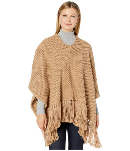Imbracaminte femei echo design chunky knit poncho with maxi tassels teak