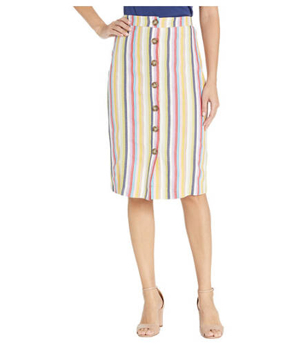 Imbracaminte femei eci color striped button down a-line skirt lilacblue