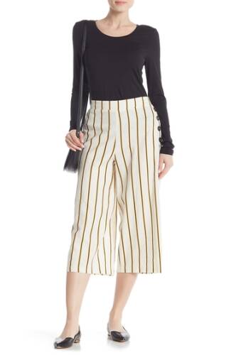 Imbracaminte femei eci cropped striped linen blend pants ivory