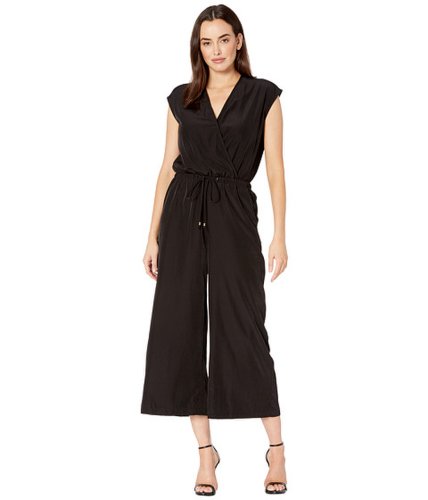 Imbracaminte femei eci v-neck jumpsuit with waist drawstring detail cropped leggings black