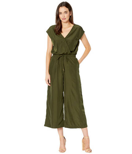 Imbracaminte femei eci v-neck jumpsuit with waist drawstring detail cropped leggings olive