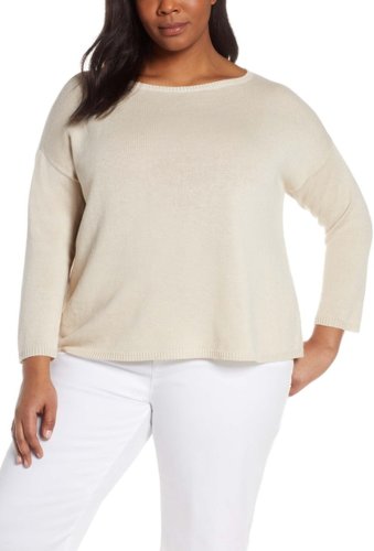 Imbracaminte femei eileen fisher organic linen blend sweater plus size natrl