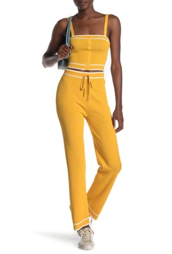 Imbracaminte femei emory park stripe waist drawstring pants mustard