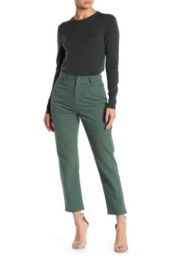 Imbracaminte femei favlux solid high waist crop jeans hunter green