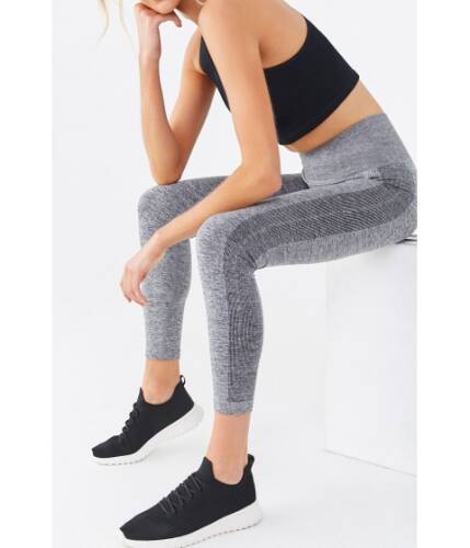 Imbracaminte femei forever21 active marled high-rise leggings charcoal
