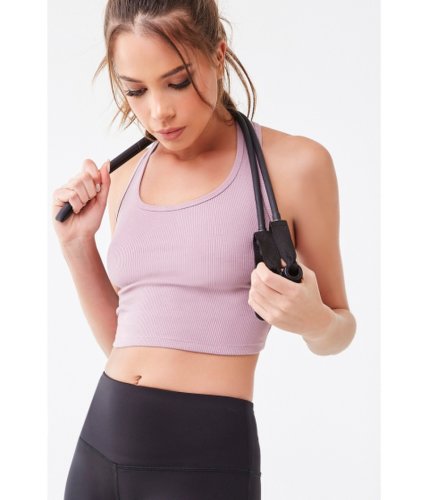 Imbracaminte femei forever21 active ribbed cropped tank top mauve