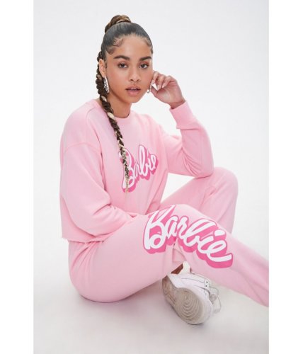 Imbracaminte femei forever21 barbie french terry joggers pinkwhite