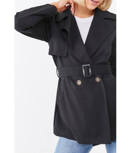 Imbracaminte femei forever21 belted double-breasted jacket black