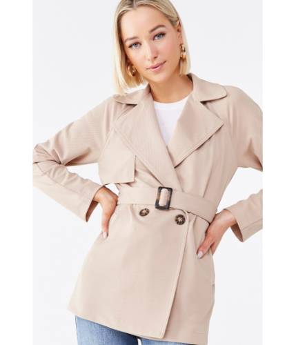 Imbracaminte femei forever21 belted double-breasted jacket taupe