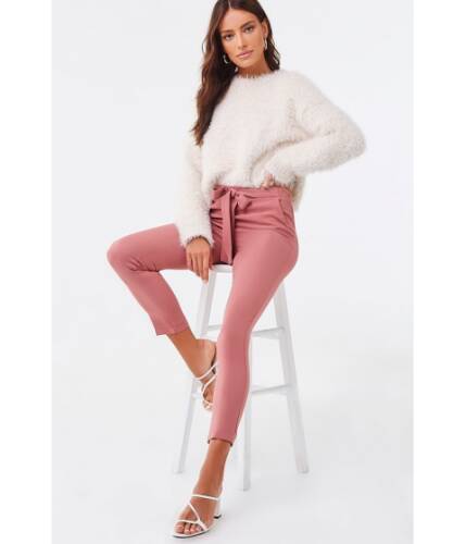 Imbracaminte femei forever21 belted skinny pants berry
