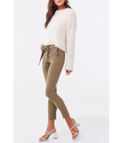 Imbracaminte femei forever21 belted skinny pants olive