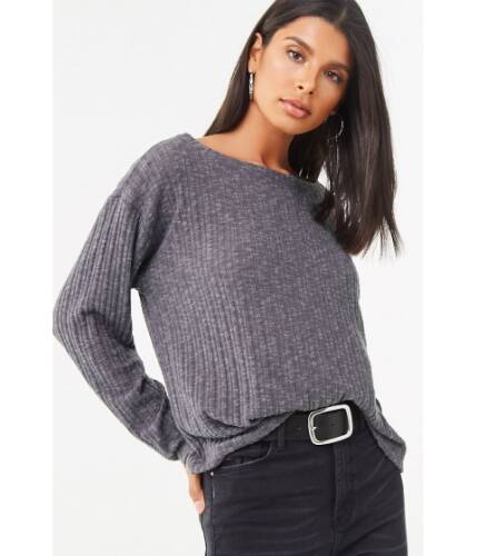 Imbracaminte femei forever21 brushed drop-sleeve top charcoal