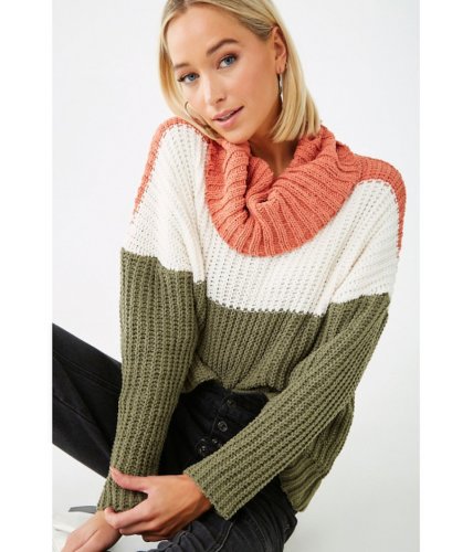 Imbracaminte femei forever21 chenille colorblock sweater lilacmulti