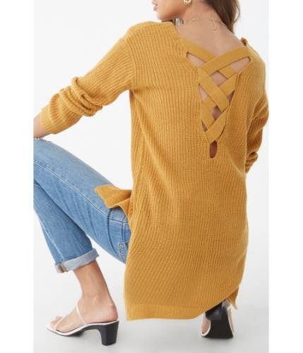Imbracaminte femei forever21 chunky crisscross sweater mustard