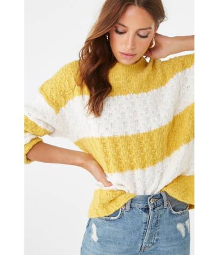 Imbracaminte femei forever21 chunky striped sweater mustardcream
