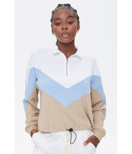 Imbracaminte femei forever21 colorblock french terry pullover oliveblue