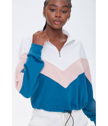 Imbracaminte femei forever21 colorblock french terry pullover tealpink
