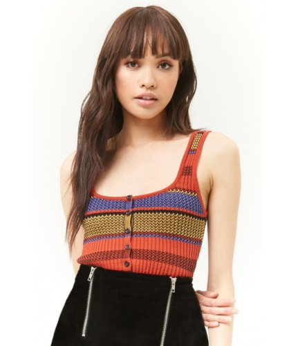 Imbracaminte femei forever21 colorblock sweater-knit tank top rustgold