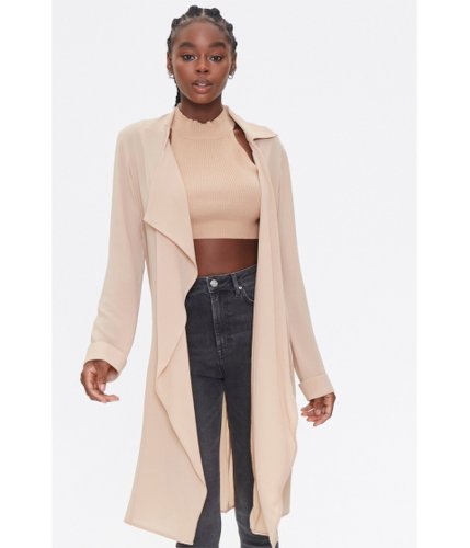 Imbracaminte femei forever21 crepe drape-front trench jacket taupe