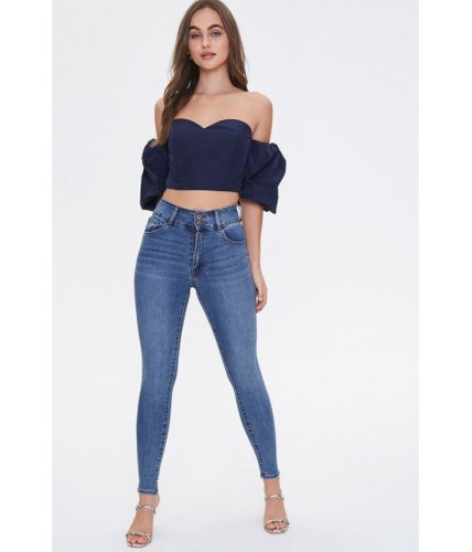 Imbracaminte femei forever21 curvy fit high-rise jeans medium denim