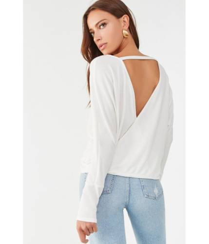 Imbracaminte femei forever21 cutout back textured top white