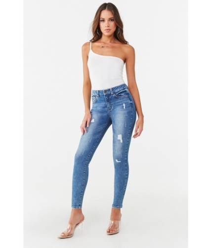 Imbracaminte femei forever21 distressed skinny jeans medium denim