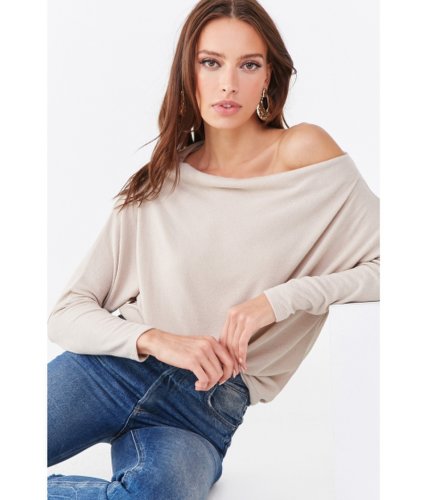 Imbracaminte femei forever21 dolman off-the-shoulder top taupe