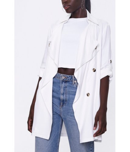 Imbracaminte femei forever21 double-breasted duster jacket ivory