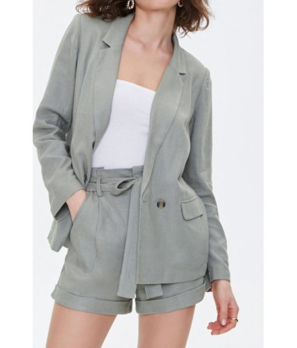Imbracaminte femei forever21 double-breasted linen blazer sage