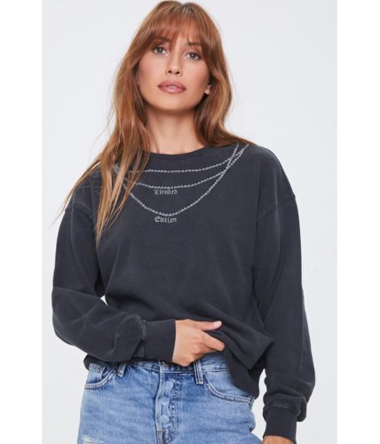 Imbracaminte femei forever21 embroidered limited edition pullover charcoalsilver