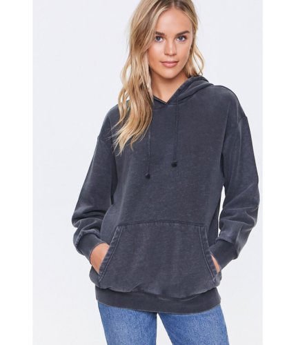 Imbracaminte femei forever21 fleece mineral wash hoodie charcoal