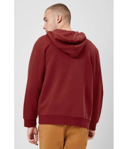 Imbracaminte femei forever21 fleece zippered hoodie burgundy
