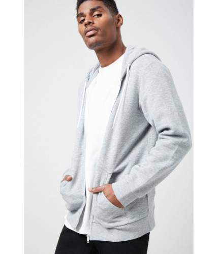 Imbracaminte femei forever21 fleece zippered hoodie heather grey