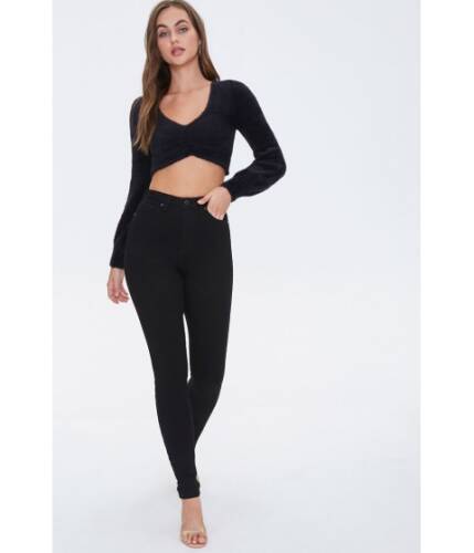 Imbracaminte femei forever21 high-rise curvy fit jeans black