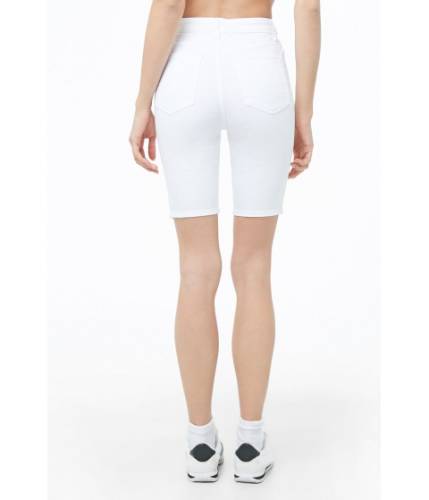 Imbracaminte femei forever21 high-rise denim bermuda shorts white