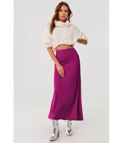 Imbracaminte femei forever21 high-slit maxi skirt magenta