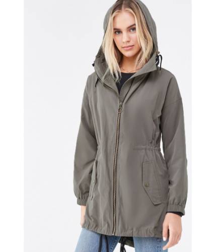 Imbracaminte femei forever21 hooded utility jacket sage
