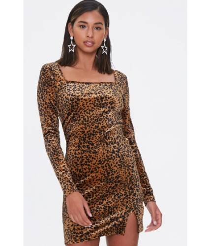 Imbracaminte femei forever21 leopard print mini dress brownblack