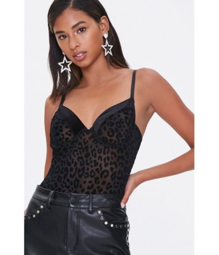 Imbracaminte femei forever21 mesh leopard print bodysuit black