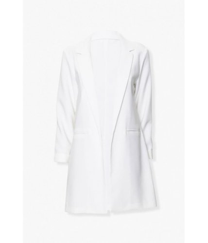 Imbracaminte femei forever21 notched open-front blazer ivory